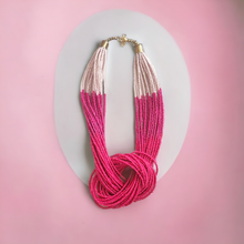 Load image into Gallery viewer, Statement knot necklace- Pink
