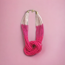 Load image into Gallery viewer, Statement knot necklace- Pink
