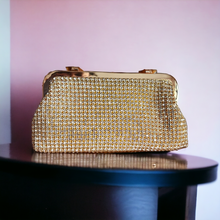 Load image into Gallery viewer, Crystal clutch- gold
