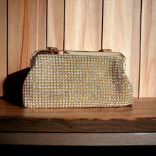 Load image into Gallery viewer, Crystal clutch- gold
