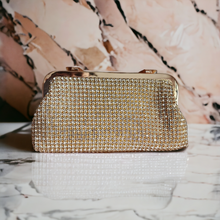 Load image into Gallery viewer, Crystal clutch- gold
