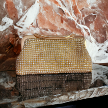 Load image into Gallery viewer, Crystal clutch- gold
