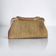 Load image into Gallery viewer, Crystal clutch- gold
