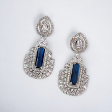 Load image into Gallery viewer, Kayla blue sapphire and diamond earrings
