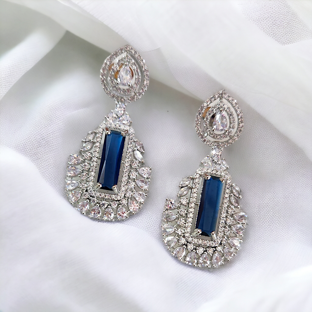 Kayla blue sapphire and diamond earrings