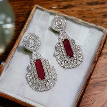 Load image into Gallery viewer, Kayla ruby sapphire and diamond earrings

