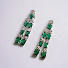 Load image into Gallery viewer, Clara emerald and diamond earrings
