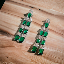 Load image into Gallery viewer, Clara emerald and diamond earrings
