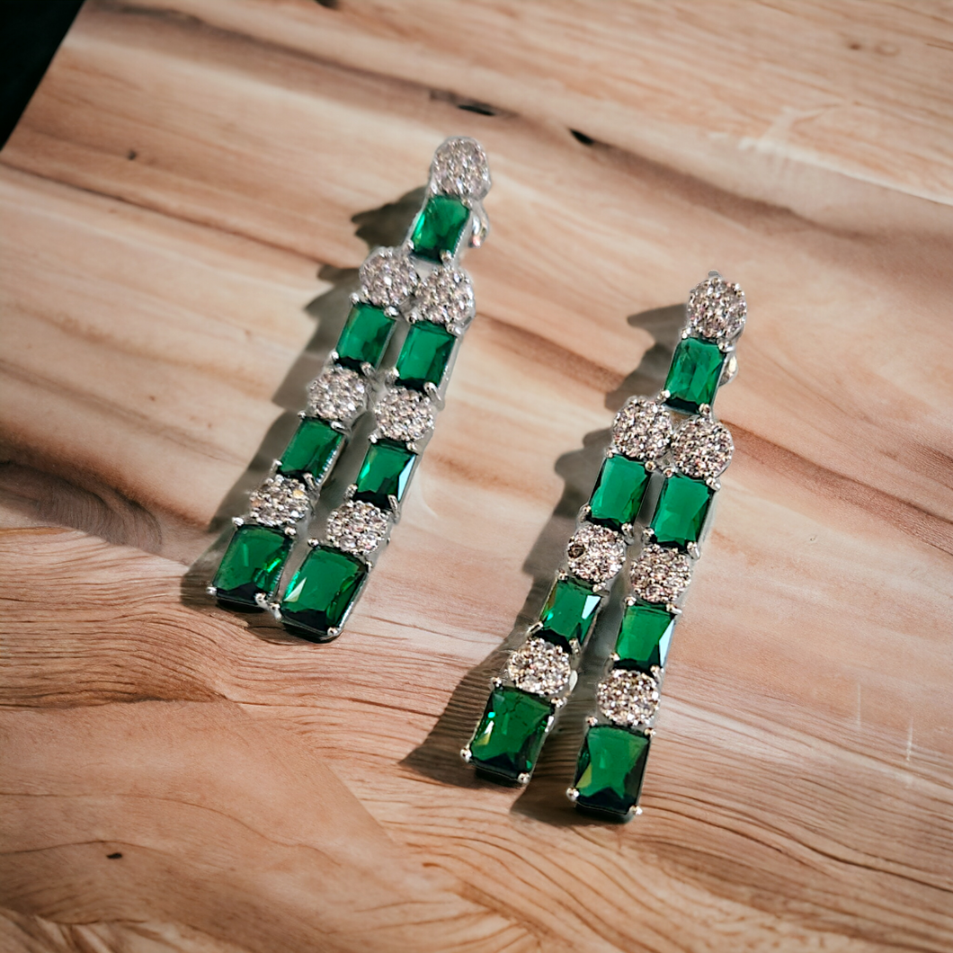 Clara emerald and diamond earrings