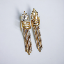 Load image into Gallery viewer, Malaika silver and gold trickle earrings
