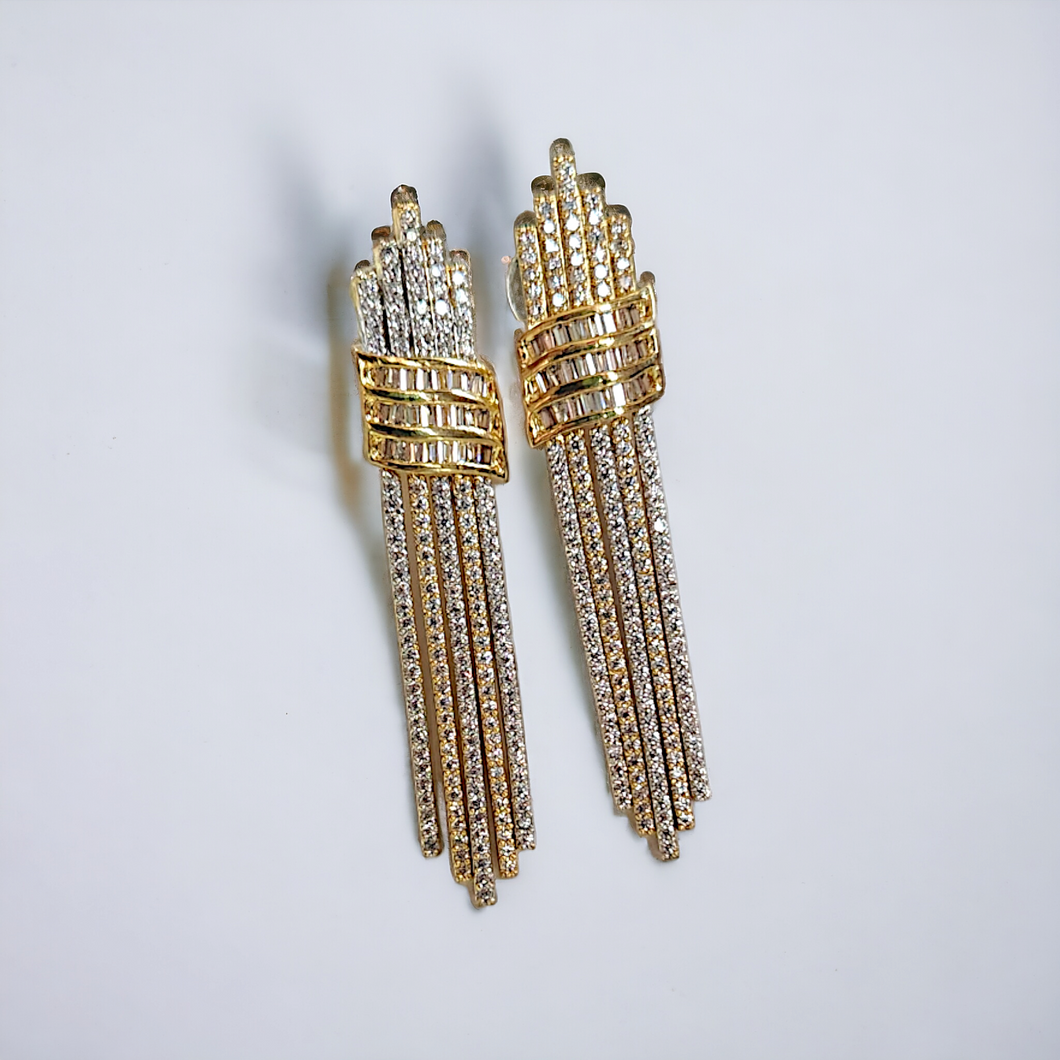 Malaika silver and gold trickle earrings