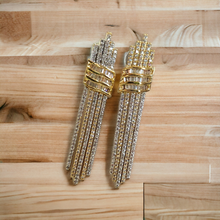 Load image into Gallery viewer, Malaika silver and gold trickle earrings
