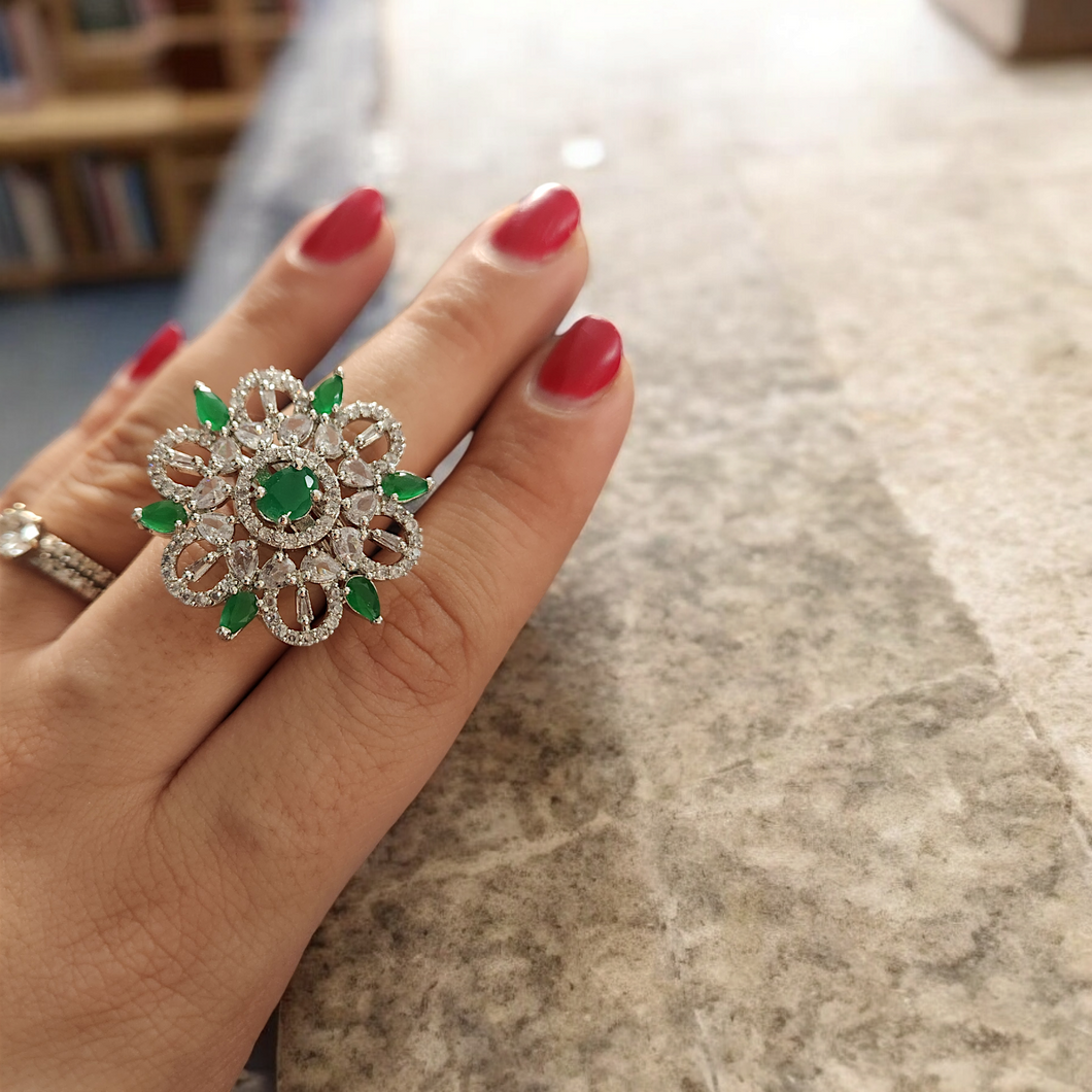 Emerald diamond ring