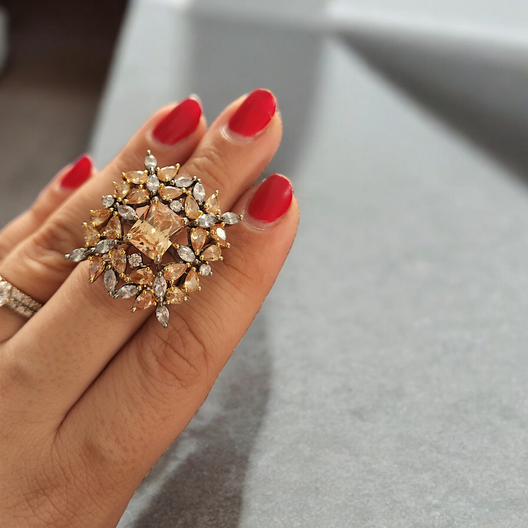 Sapphire victorian diamond ring