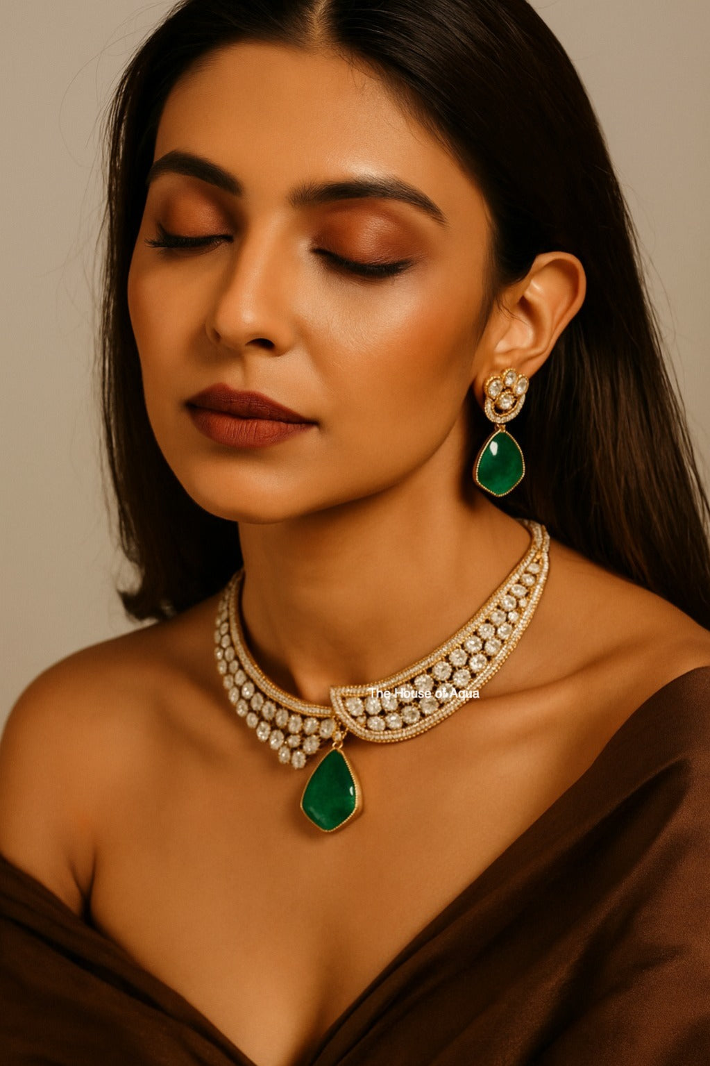 “Emerald Enchant” Moissanite & Emerald Choker