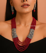 Load image into Gallery viewer, “Ravya” (Victorian Diamond &amp; Crystal Set – Red)
