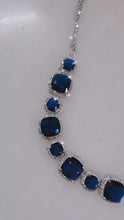 Load and play video in Gallery viewer, Blue sapphire studded white gold necklace
