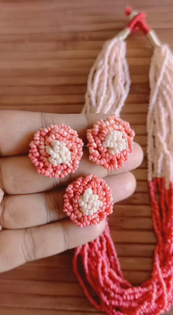 Coral beaded necklace