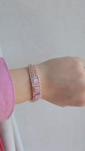 Load and play video in Gallery viewer, Elysian Rose Rhodium Pink American Diamond Bracelet
