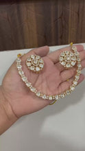 Load and play video in Gallery viewer, Uncut polki and diamond necklace and earrings set- classic
