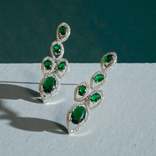Load image into Gallery viewer, Emerald Zenith earrings
