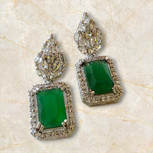 Load image into Gallery viewer, “Vanita Verdant” (Diamond &amp; Emerald Earrings)
