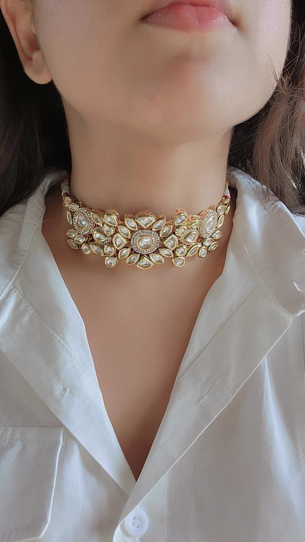 Kundan choker with earrings