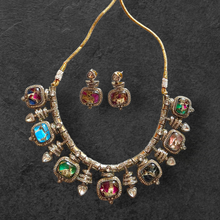 Load image into Gallery viewer, "Gem Symphony" Multi-Tourmaline &amp; Polki Necklace
