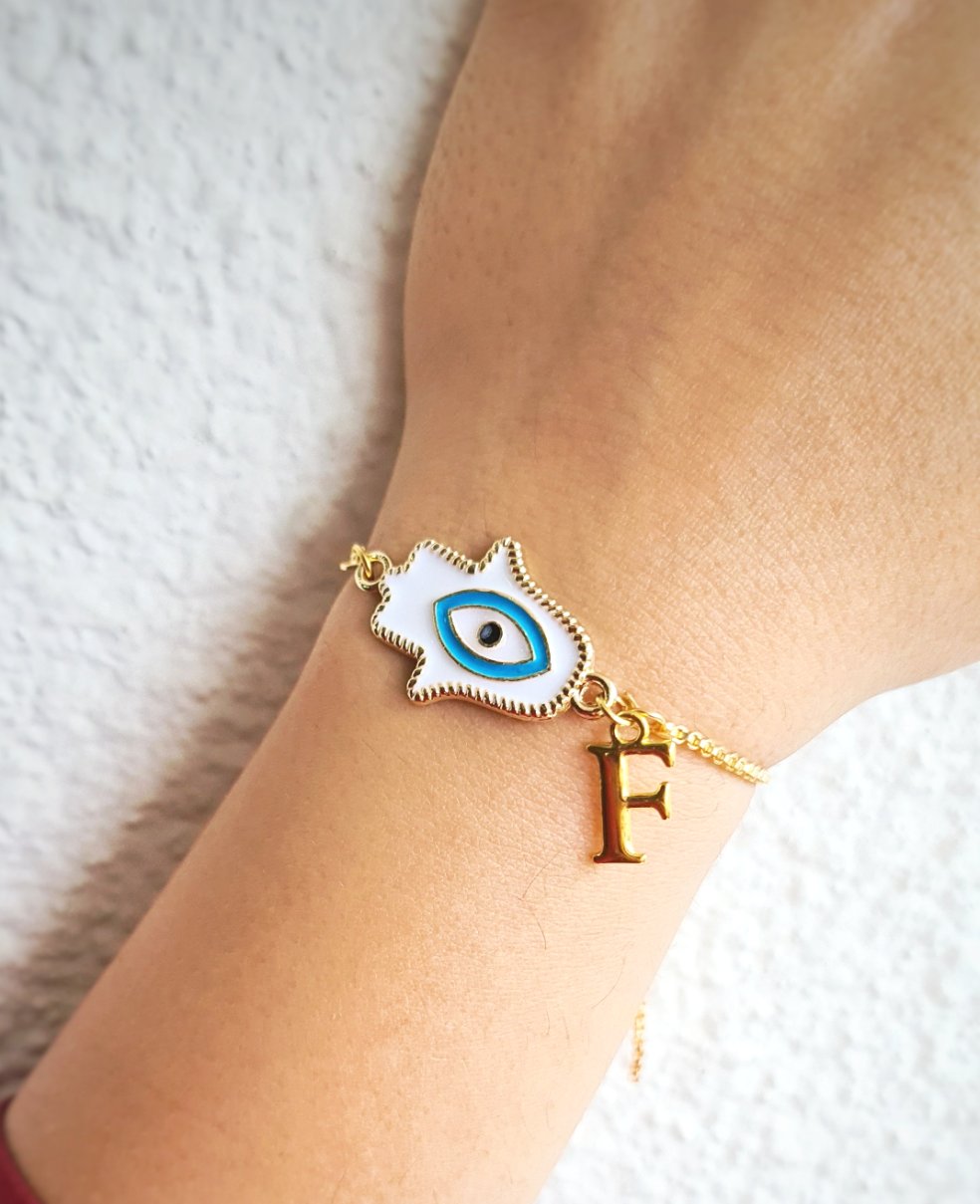 Hamsa bracelet with initials