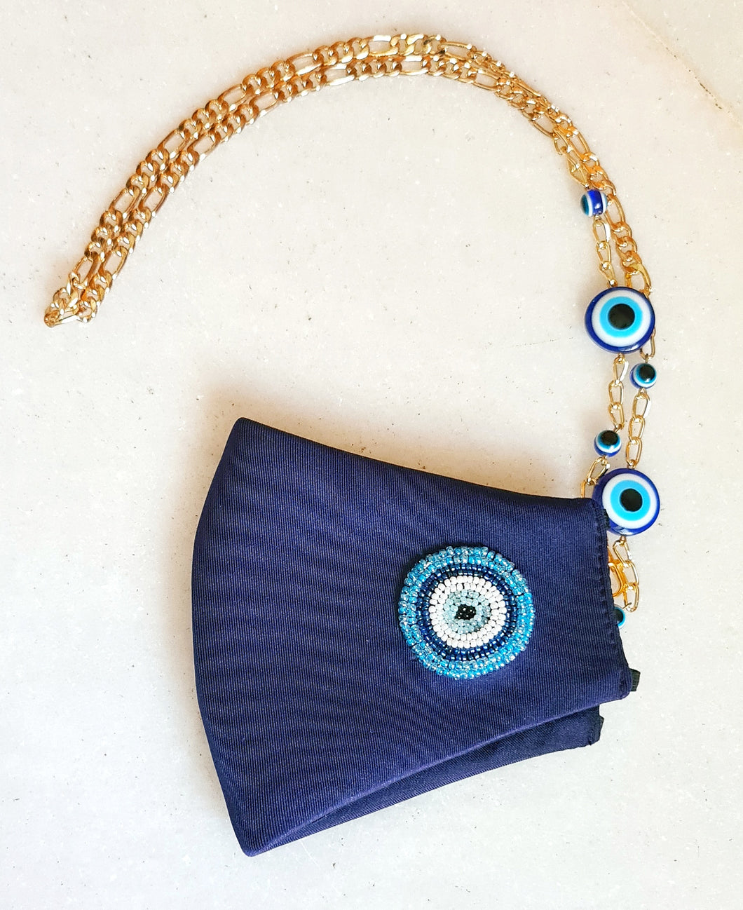 Evil Eye Blue Mask with Chain