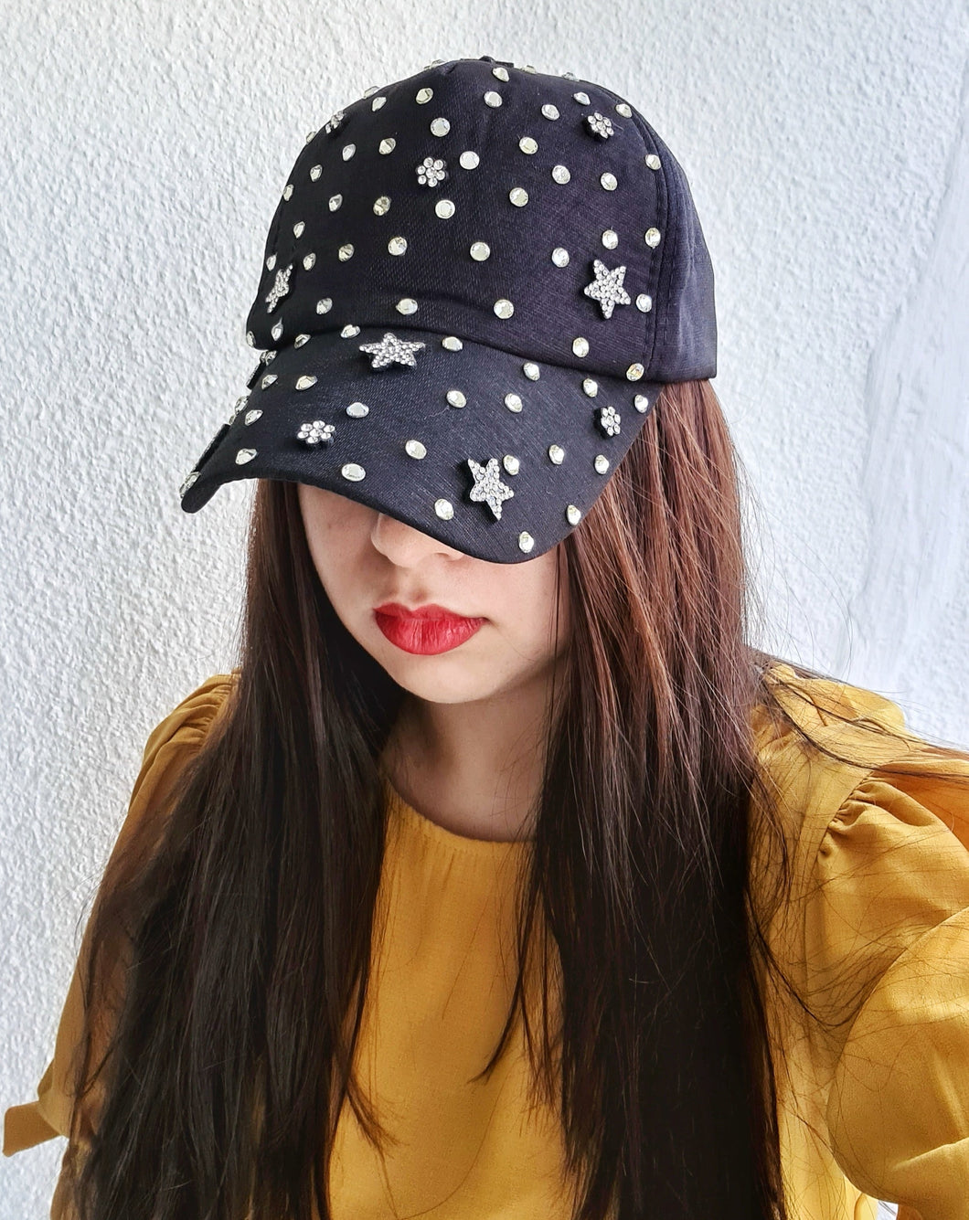 Diamonté cap with stars
