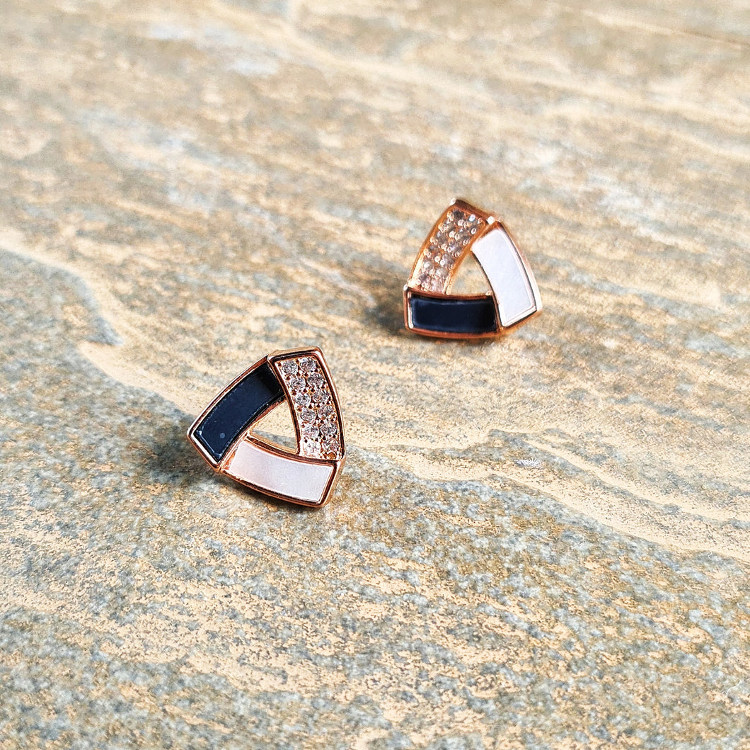 Triangular mother of pearl studs