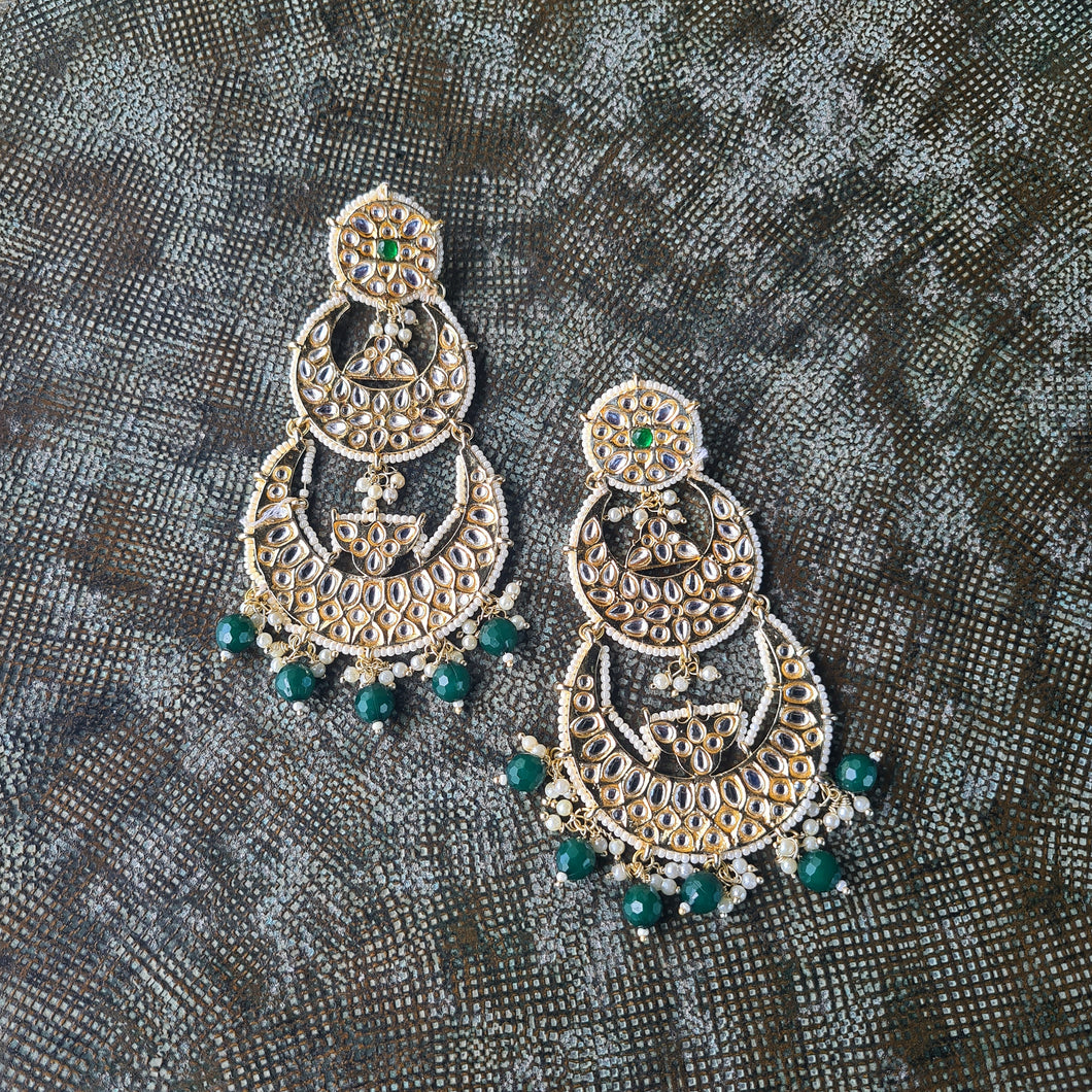 Classic Gold finished polki earrings