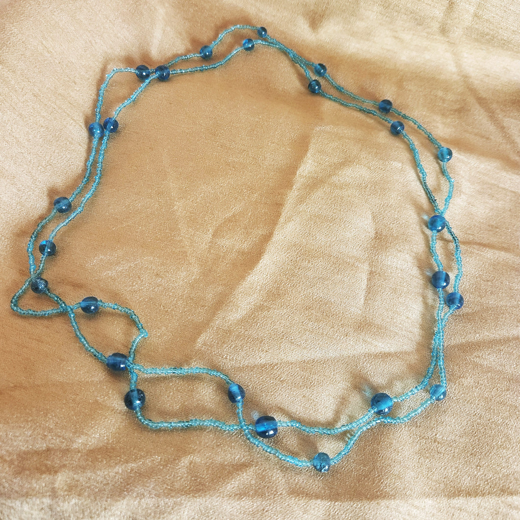 Blue beaded necklace