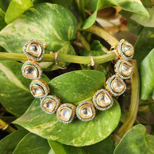 Load image into Gallery viewer, Uncut Polki and diamond bracelet
