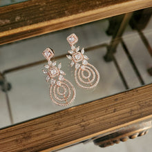 Load image into Gallery viewer, Rose gold concentric diamond earrings
