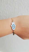 Load and play video in Gallery viewer, Hamsa bracelet with initials
