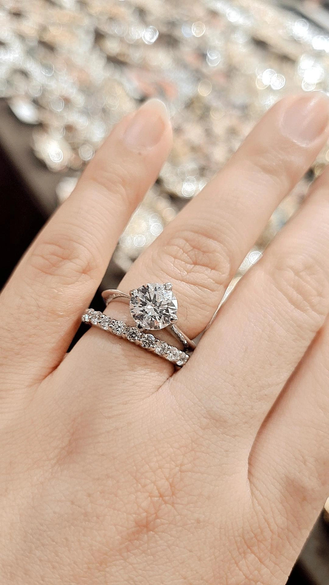 Swarovski diamond ring set (silver)