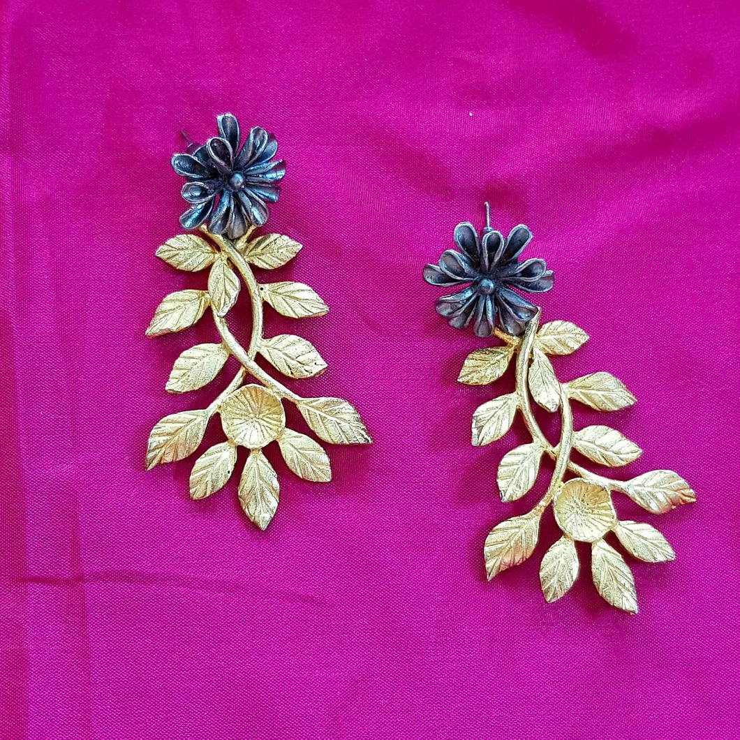 Gold finished statement earrings