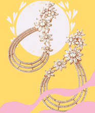 Load image into Gallery viewer, Rose gold floral diamond earrings

