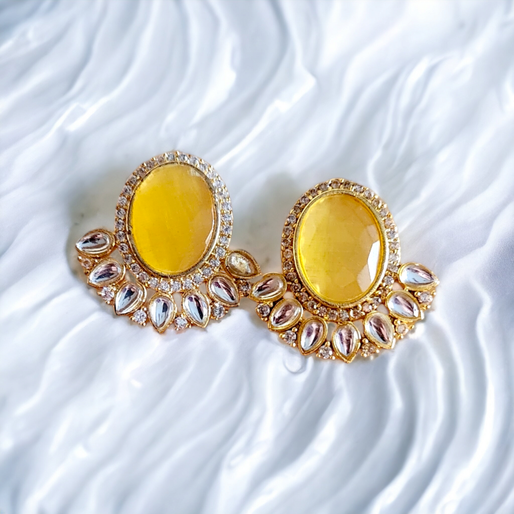 Lime stone earrings