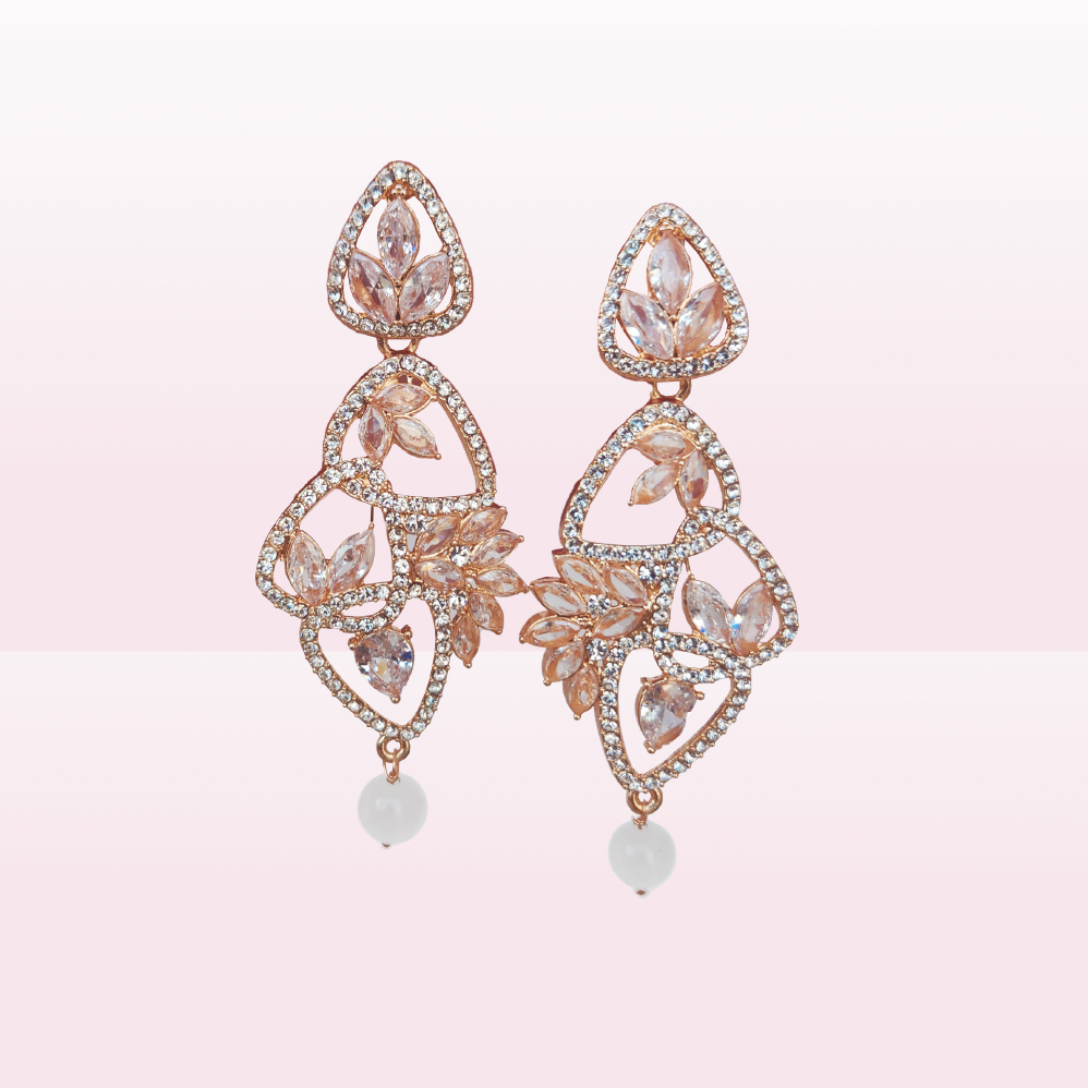 Champagne gold diamond earrings