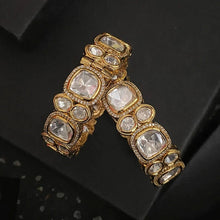 Load image into Gallery viewer, Gold uncut polki bangle

