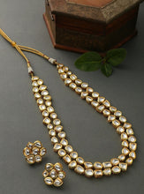 Load image into Gallery viewer, Classic 2 lines uncut polki mala
