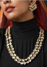 Load image into Gallery viewer, Classic 2 lines uncut polki mala
