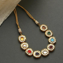 Load image into Gallery viewer, Navrattan gold kundan choker set
