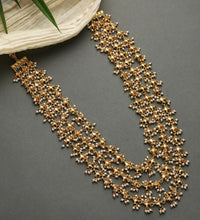 Load image into Gallery viewer, Gold kundan layered necklace with pearls
