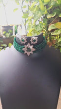 Load and play video in Gallery viewer, Green crystals and emerald diamond choker
